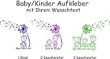 Baby/Kinder/Geschwister ***AUFKLEBER m. Pusteblume + Wunschtext*** - freie Motiv.- Schrift und Farbauswahl