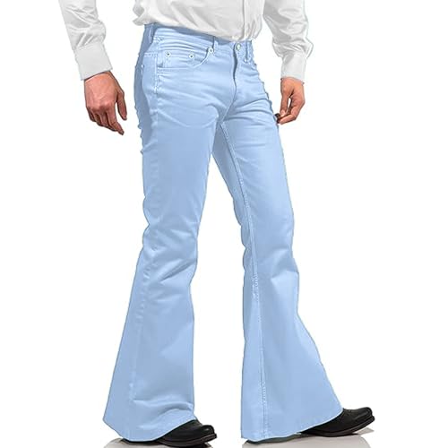 Mens Slim Fit Jeans Bell Bottom Jean for Men Fashion Pants 70s Disco Pants for Men Vintage Denim Pant2