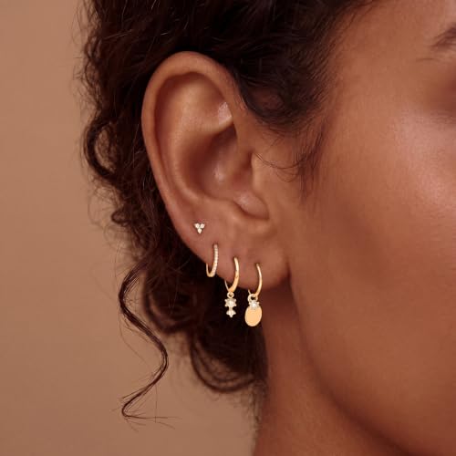 Dainty Gold Earring Stack for Women trendy,Small Huggie Hoop Set by KICKGY - Used condition - Image 2