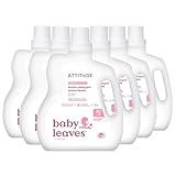 ATTITUDE Baby Laundry Detergent, EWG Verified, Plant and Mineral-Based Formula, HE Compatible, Vegan Household Products, Unscented, 80 Loads, 67.6 Fl Oz (Pack of 6)