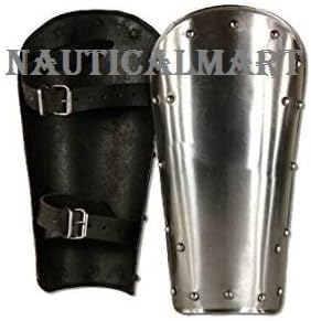 NauticalMart LARP Shin Guards Leg Protection Armor - Silver