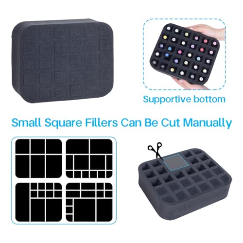 Image of 2 Pack Nail Polish Organizer Holder Foam Pad with Slots for Storage 60 Bottles (15ml /0.5fl.oz) Nail Polish or Essential Oil Tray for Drawers Black