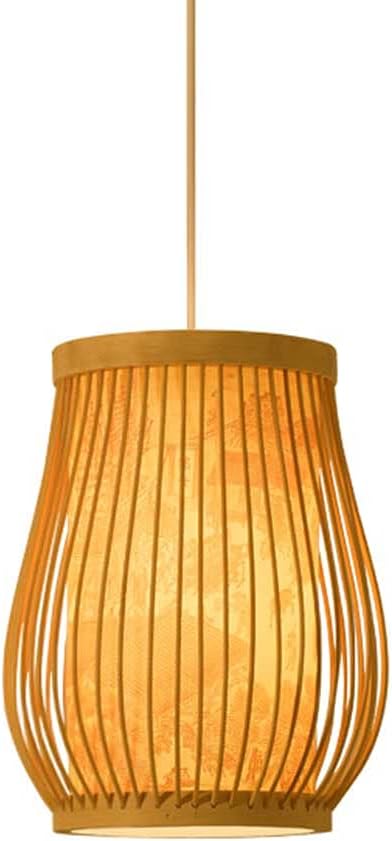 SHUANGZ Nachtkastje Bamboe Kroonluchter Handgemaakt Product Rotan Tinten Lamp Holle Retro-decoratie Hanglamp Beige Plafond Plafondlamp Voor Keuken Woonkamer Eetkamer