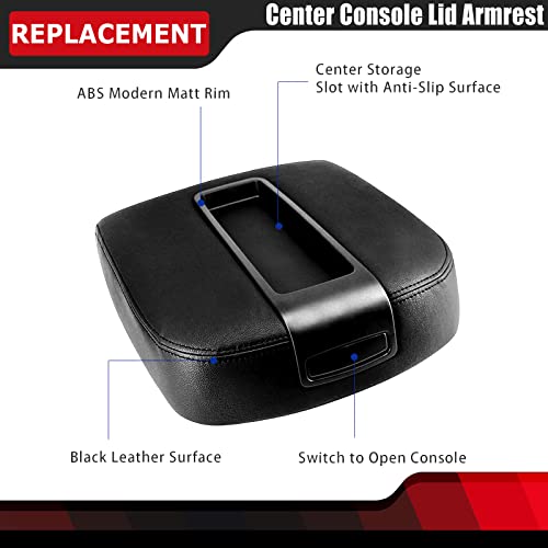 Fexon Center Console Lid Armrest Cover Compatible With 2007-2013 Chevy Chevrolet Avalanche Silverado Suburban Tahoe Gmc Sierra Yukon Xl Replaces 15217111 Black #TOP6