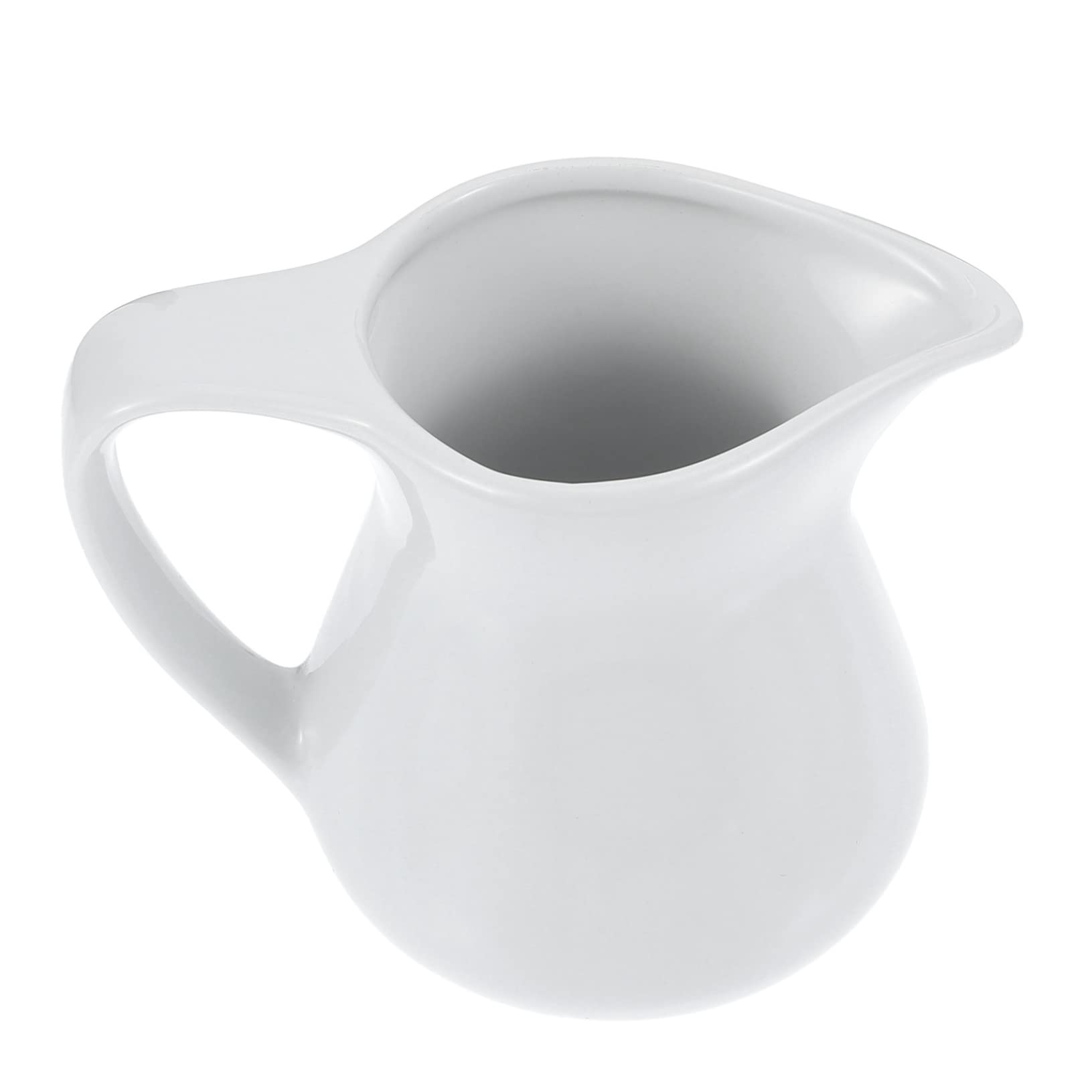 HOLIDYOYO 1pc Ceramic Milk Cup Small Coffee Milk Creamer Sauce Boat Creamer with Handle Tea Creamer Server Mini Creamer Pitcher Japanese Tea Kettle Coffee Steaming Gravy Boat White Ceramics