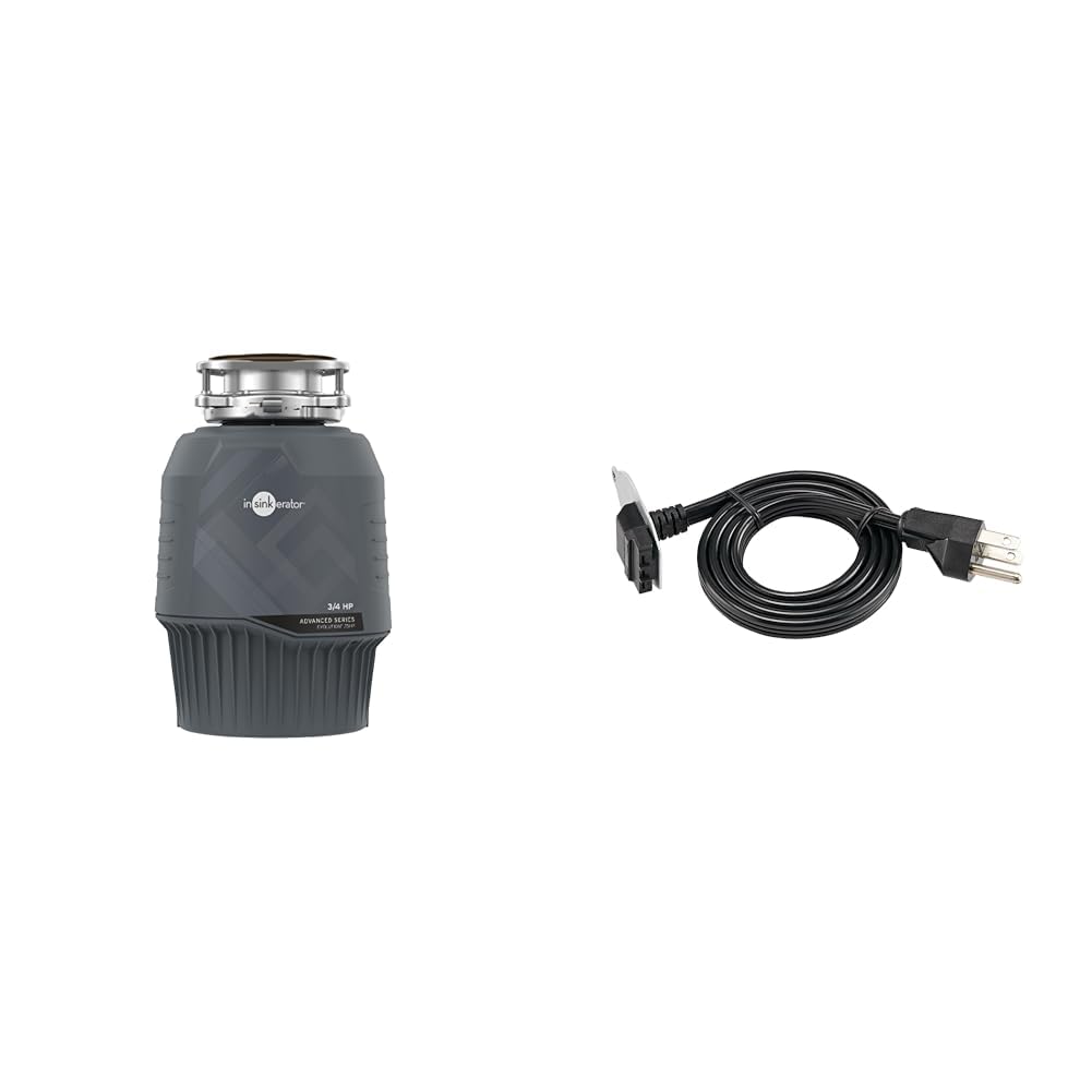 InSinkErator EVOLUTION 0.75HP 3/4 HP &amp; Garbage Disposal EZ Connect 3-Foot Power Cord for EZ Connect Power and Advanced Series Continuous Feed Food Waste Disposer Models, CRD-EZ