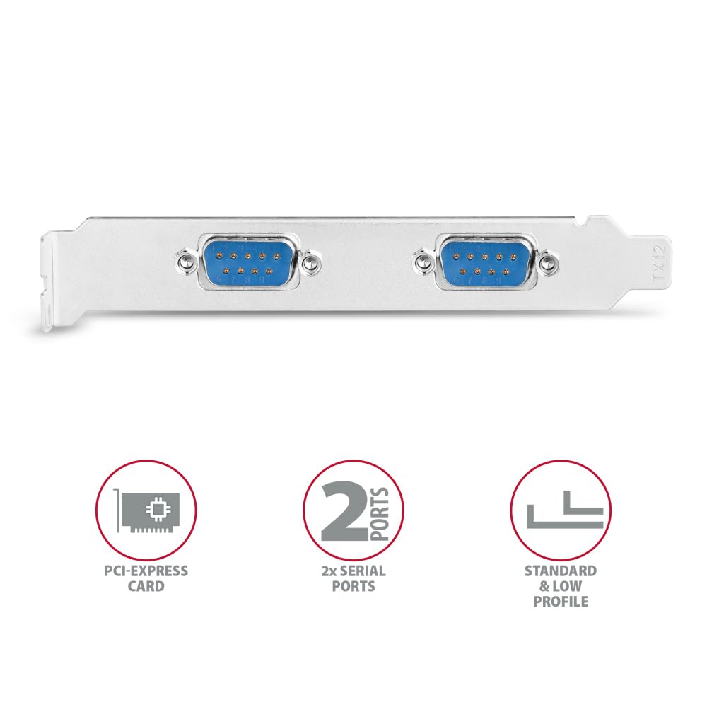 ASIX AX99100 PCIe Adapter 2X Serial Ports PCEA-PSN