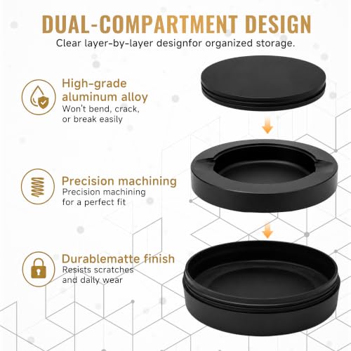 PAASTAI Two-Story Metal ZYN Container，Moisture-Proof and Odor-Resistant Pouch Tin For ZYN, Small BlMetal Tin Organizer, Privacy Protection — view 5
