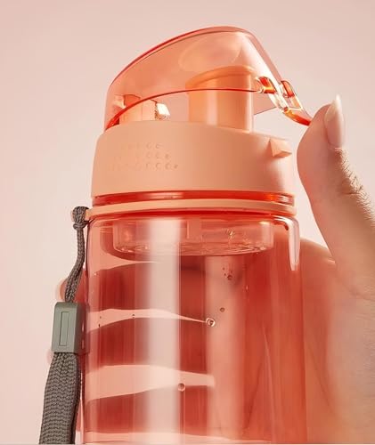 Image of THE VENTI SHOTAY COOL Unbreakable Water Bottle with Sipper BPA Free Tritian, Leak-Proof Water Bottle Ideal for Office, Sports, School, Gym (Peach -820ML)