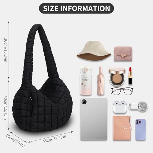 Bolso tote acolchado grande para mujer miniatura 4