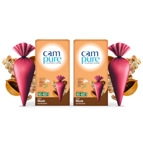 Image of CamPure Camphor Cone (Musk) Pack Of 2-100% Organic | Air Freshener For Car, Wardrobe, Office Cabin's, Drawers, Travel Bag & Bathroom