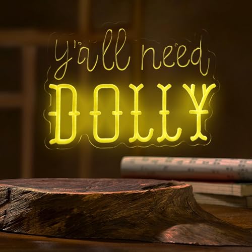 Image of Y'all Need Dolly Neon Sign,Dolly Light Up Sign,For Wall Decor Home Decor USB Powered Christmas Birthday Gift