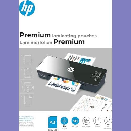 HP Premium Laminating Pouches, A3, 80 Micron, Pack of 50, transparent - Image 3