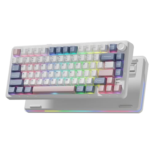 Image of L75 75% Mechanical Keyboard, Wireless Gaming Keyboard with Multifunction Knob, Creamy Gasket Structure, Hot Swap, RGB Backlight, PBT Keycap, Custom Driver, Compact Layout for Win /Mac /PC