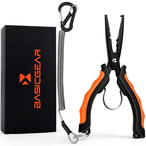 BasicGear Classic Fishing Pliers, 7 in, S45C Carbon Steel, External Spring - image 1