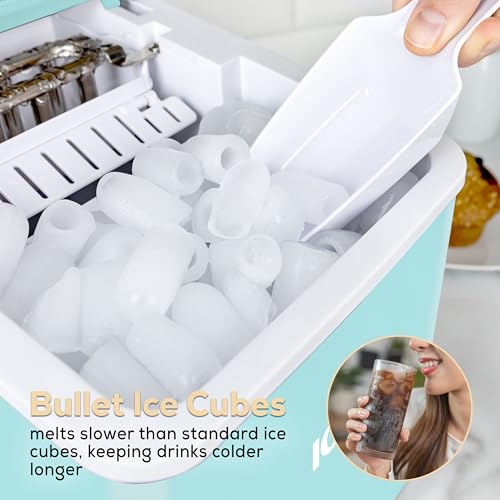 Image of Igloo Ice Maker Countertop, Portable Ice Maker with Handle, 26lbs, Aqua