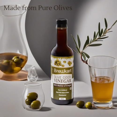 Image of Olive Vinegar (Jaitun Ka Sirka) with Mother 500ml Each - Unfiltered, Raw, Natural, Ideal for Salads & Detox