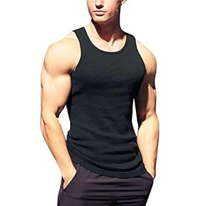 T Shirts Cotton Men’s Gym Bodybuilding Stringer Tank Top Workout Muscle Cut Shirt Fitness Sleeveless Vest Tank top Men T Shirts Pack Cotton