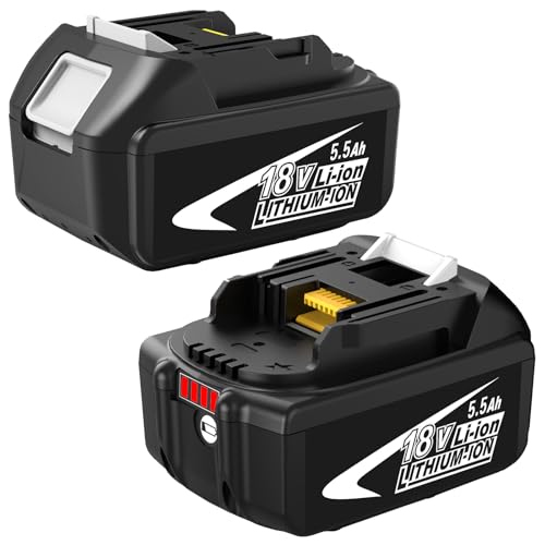 2X Replacement for Makita Battery 18V BL1860B BL1860 BL1850B BL1850 BL1840B BL1840 BL1830B BL1830 BL1820B BL1820 BL1815B BL1815 for Makita Battery 18V with LED Indicator