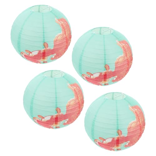 WEKADRIN Faroles de Papel Japoneses Plegables Forma de Pez Dorado, Linternas Colgantes Decorativas de Estilo Oriental, 30 Cm de Diámetro, Paquete de 4 Unidades, para Decoración