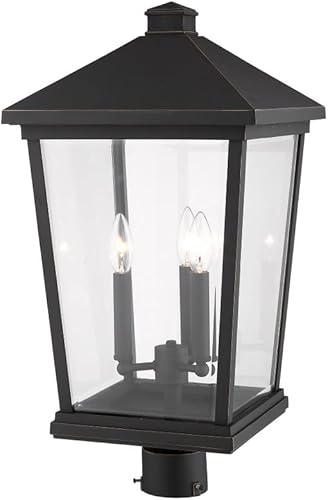 Miniatura 4 de Z-Lite 568PHXLR-BK - Accesorio de montaje de poste para exteriores con 3 luces, color negro