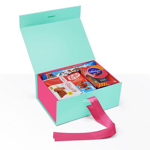 Image of RBS - Foldable Gift Box (23 X 16 X 10Cm) Decorative Gift Boxes For Packaging Empty Gift Packing Box Reusable Gift Boxes For Gifting Multipurpose Gift Box For Birthday Gifting (Blush Mint)