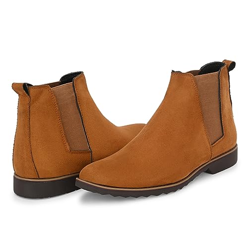Image of Attitudist Mid Top Round Toe Chelsea Boots For Men