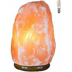 Lamparas De Sal Y Cuarzo H HANSEL HOME Lámpara de Sal del Himalaya Natural 1,5-2 Kg + 1 Bombilla de Led de Repuesto Enchufe Europeo