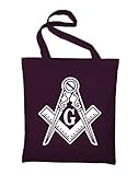 STYLETEX23 Freemason Freimaurer Logo Jutebeutel Baumwolltasche, maroon