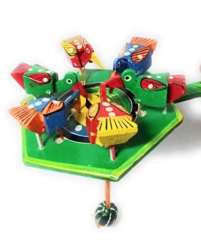 BANI Handicraft Handmade Wooden Toys for Kids Dana Chidiya Birds (6 Birds)