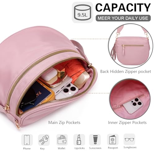 Crossbody Bum Bags for Women Pure Colour Spacious Trendy Sling Bag Nylon Fanny Pack Shoulder Bag for Travel by ONLYSIEM - Used condition - Image 4