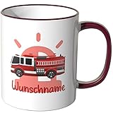 Lieferumfang: 1x personalisierte JUNIWORDS Tasse mit Ihrem Wunschtext sowie Henkel & Tassenrand in Bordeaux
