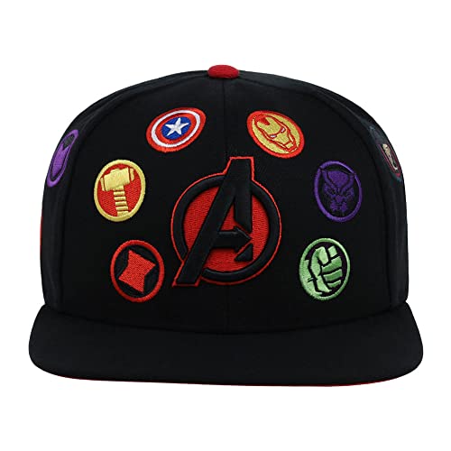 Marvel Avengers Adult All Over Adjustable Snapback Flat Bill Cap #TOP1