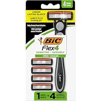 BIC Hybrid Flex 4 Men's Razors Kit - 1 Handle & 4 Cartridges