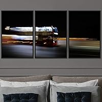 3 Piece Framed Canvas Wall Art Bus Lights Canvas Prints Home Artwork Decoration for Living Room,Bedroom - 16