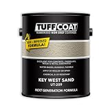 Tuff Coat Medium Texture Rubberized Non-Skid Deck Coating – Textured Non-Slip Safety Surface for Pool Decks, Docks, Boat Ramps, Patios, Walkways & High-Traffic Areas (UT-209 Key West Sand 1-gallon)