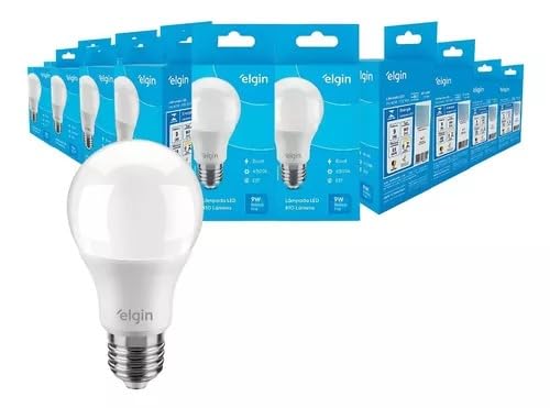 Combo 10 Lâmpadas ELGIN 9w Branco Frio
