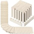 Tinideya 48 Pcs Printed Foam Tiles 12 x 12 Inch Interlocking Foam Mats Wood Grain Puzzle Floor Mat Tiles EVA Floor Padding Exercise Flooring with Border for Home Gym Playroom Baby Kids (White)