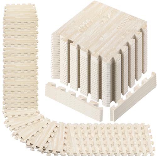 48 Pcs Interlocking Foam Tiles Bulk, 12 x 12 Inch Foam Mats, White