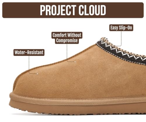 Image of Project Cloud Mens Slippers Genuine Leather Australian Shearling Slippers