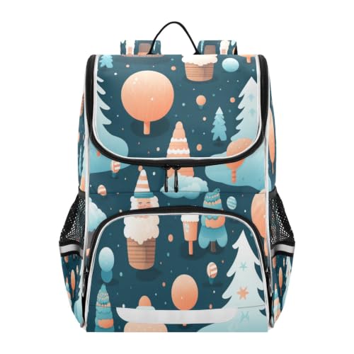 Sac à dos de grande capacité dessin animé de Noël pour fille et garçon écolier