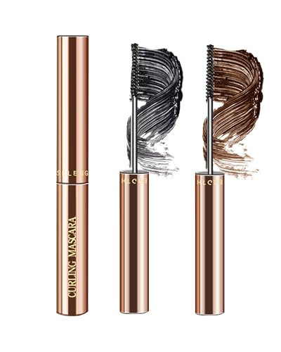 Image of Black Brown Waterproof Mascara for Older Women 60s Set, Slim Brush Mascaras