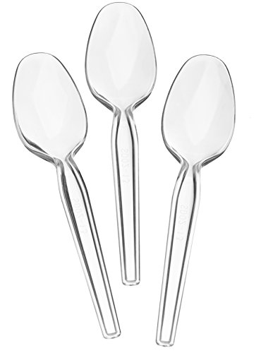 [50 Count] Settings Plastic Clear Teaspoons, Heavyweight Disposable Cutlery, Great For Home, Office, School, Party, Picnics, Restaurant, Take-out Fast Food, Outdoor Events, Or Every Day Use, 1 Bag - Thumbnail 5