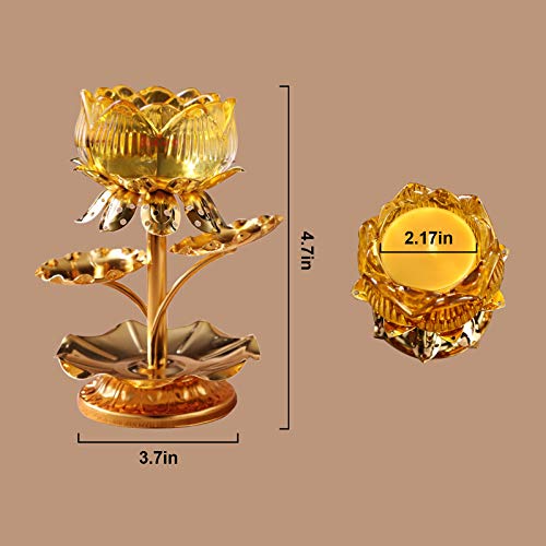 Acpetty Diwali Diya Votive Candle Holder Religious Lotus Flower Shape Tea Light Candle Holder Stand Decorative Candlestick For Parlor, Bedroom, Office, Wedding, Dining Table, Party, Home Decor(Yellow) #TOP1