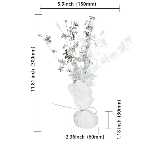 Centre de table flocon de neige argenté et blanc lot de 6