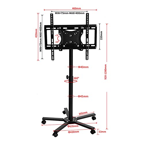 Soporte móvil para TV de 32-55 pulgadas con altura ajustable miniatura 2
