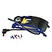 Produktbild GOODYEAR 75523 Premium Fußluftpumpe, Einzylinder, Manometer bis zu 7 Bar, rutschsicheres Trittblech, Doppelkopfadapter, Schwarz, blau und gelb