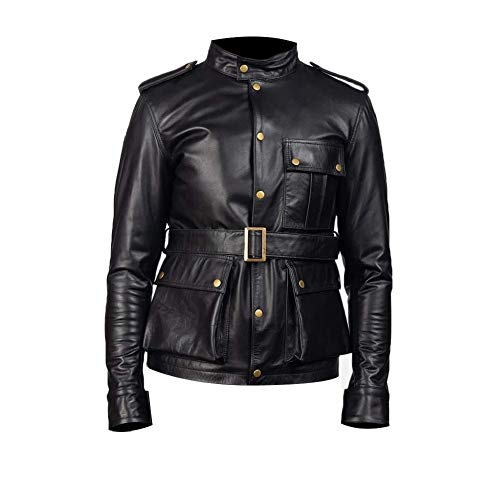 Mens WW2 German Leather Jacket Officer Uniform Field Military