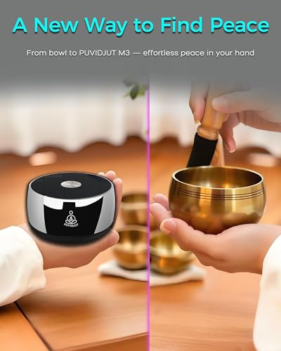 meditation sound machine frequency generator instrumentpuvidjut tone device - solfeggio frequencies bath for yoga mindfulnessmeditation system of chakra 5 tones optional 3 timer modes