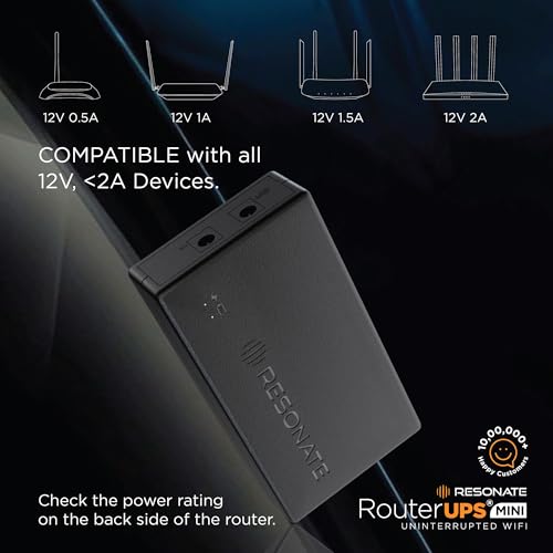 Image of RESONATE RouterUPS Mini CRU12V2AM - Up to 2 Hours Power Backup for Wi-Fi Router, FTTH, ONT Routers. Un-Interrupted Internet as You Work, Shop, Learn from Home. Mini UPS for Router
